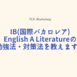 IB(国際バカロレア) English A Literatureの勉強法・対策法を教えます！