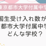 帰国生受け入れ数が多い東京都市大学付属中学ってどんな学校？
