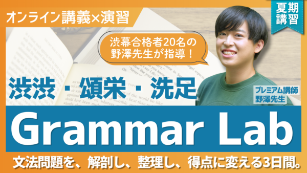 【TCK夏期講習2026】渋渋・頌栄・洗足 文法問題対策 開講！