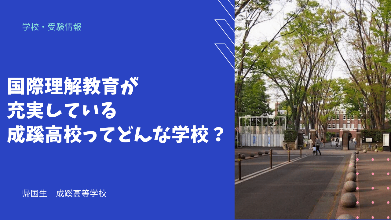 国際理解教育が充実している成蹊高校ってどんな学校 海外 帰国子女向けオンライン家庭教師 Tck Workshop