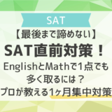 【最後まで諦めない】SAT直前対策！EnglishとMathで1点でも多く取るには？プロが教える1ヶ月集中対策