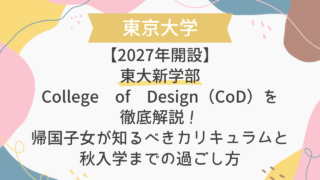 【2027年開設】東大新学部College of Design（CoD）を徹底解説！帰国子女が知るべきカリキュラムと秋入学までの過ごし方