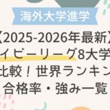【2025-2026年最新】アイビーリーグ8大学を徹底比較！世界ランキング・合格率・強み一覧